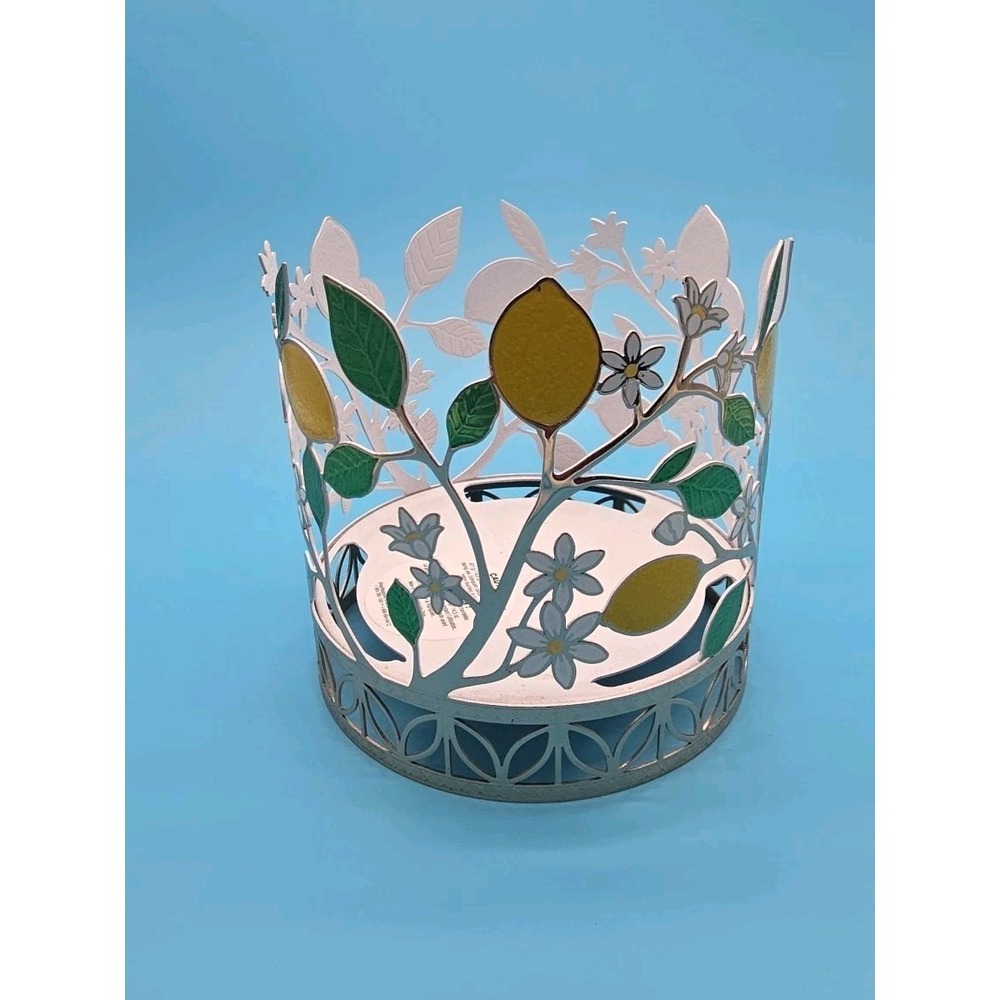 Bath & Body Works Lemons 3-Wick Candle Holder Sleeve Flowers Summer 2025